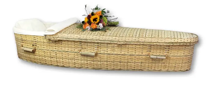 3/4 Lid, Bamboo Casket
