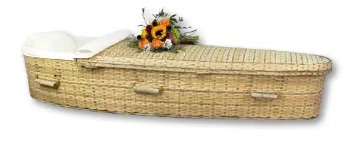 [LD-BAM-59] 3/4 Lid, Bamboo Casket (5'9")