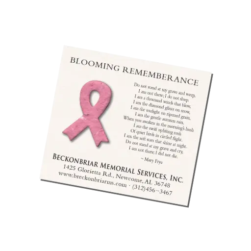 [41BSC-Pink Ribbon] Blooming Small Card |100 Pack| (Pink Ribbon)