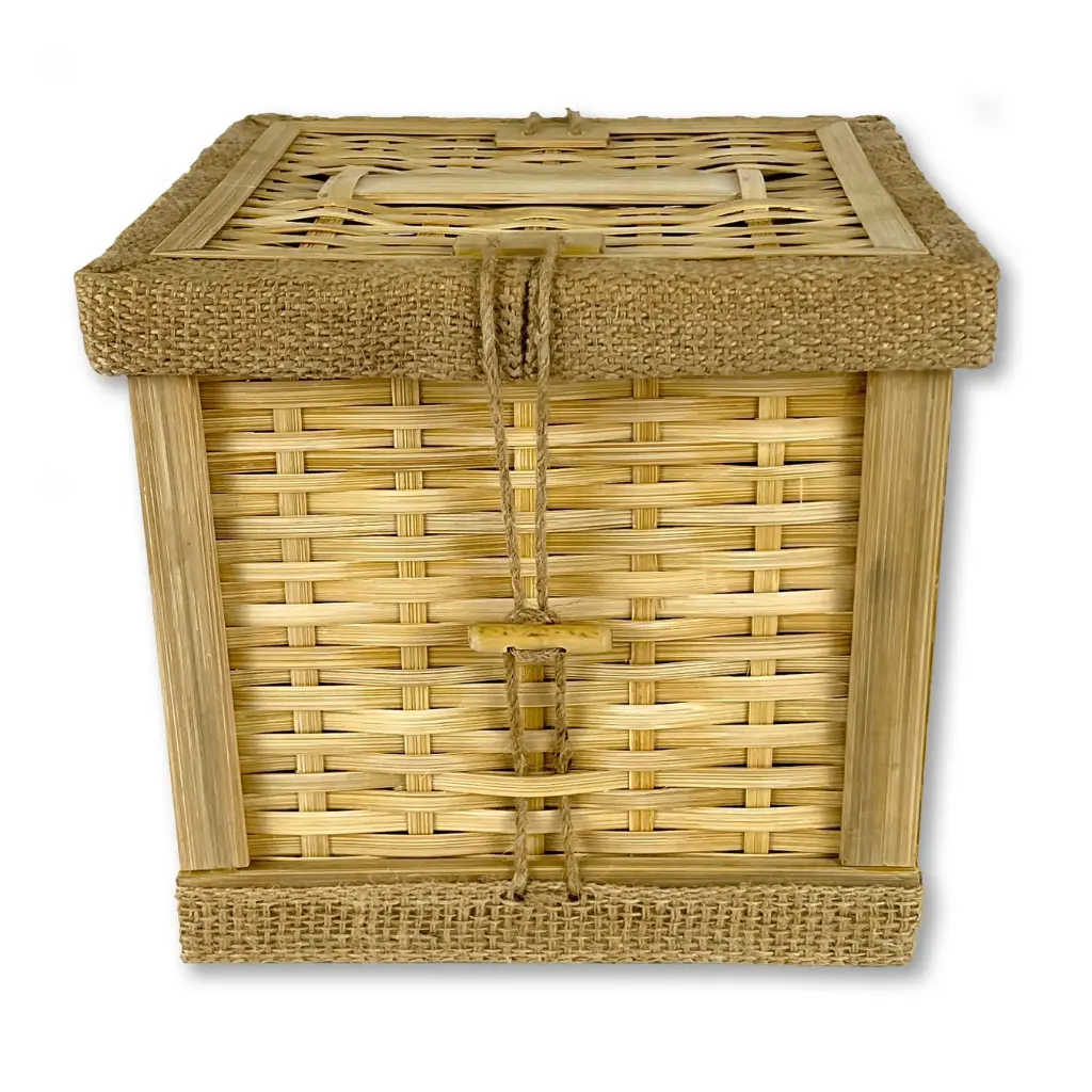 Woven Bamboo Urn