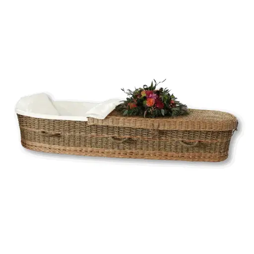[LD-SEA-59] 3/4 Lid, Seagrass Casket (5'9")