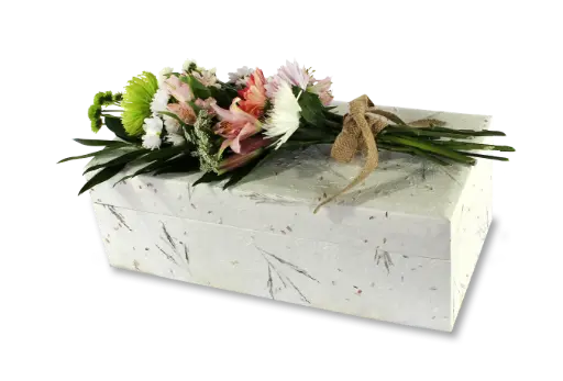 [PB-CKBL-32] Handmade Paper Casket |32 Inch| (Blue Fleece)